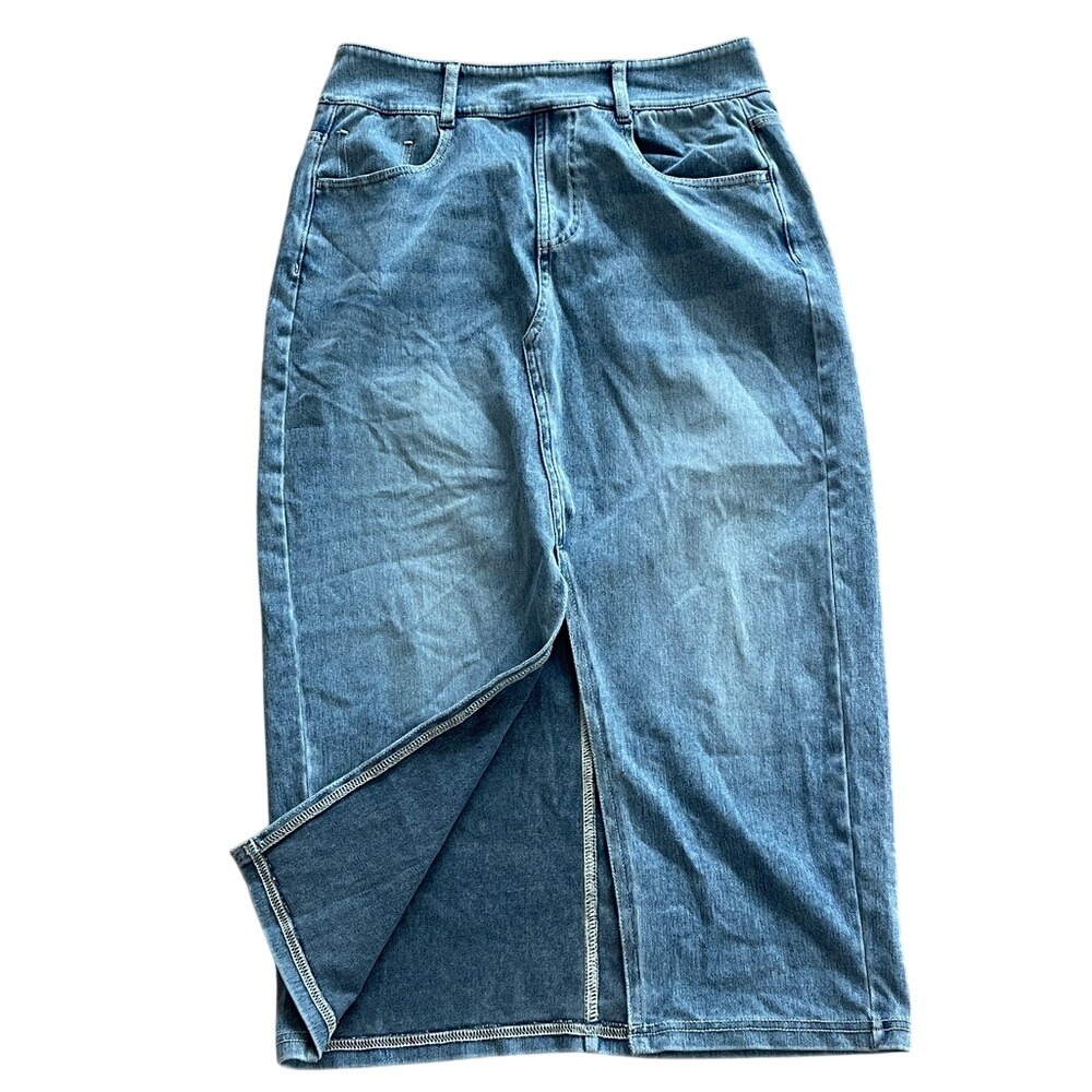 Halara Denim Pull On Skirt Small Regular NEW‎